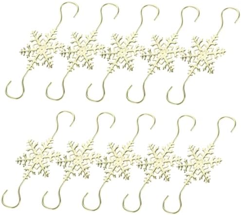 10pcs Christmas Snowflake Hooks for Mantel Stocking Holders for Fireplace for Hanging Ornaments Lights Wreaths and Holiday Decorations by BUGUUYO