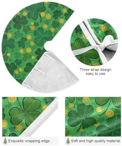 SUABO Green St Patricks Day 48 Inch Christmas Tree Skirt, Soft Xmas Tree Mat for Party Decoration Holiday Decor Christmas Decorations Indoor Outdoor - Image 2