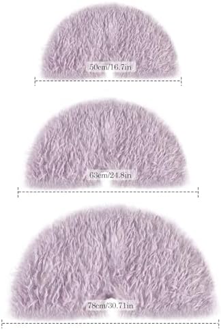 Purple Plush Christmas Tree Skirt Soft Fluffy Faux Fur Xmas Tree Skirt 24 Inch for Christmas Holiday Party Decorations - Image 5