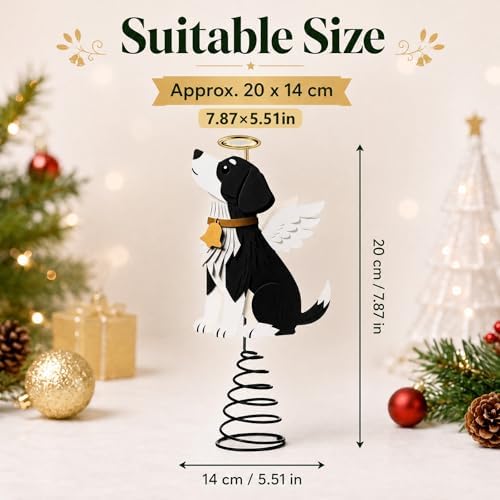 Soulchen Christmas Tree Topper Metal Black Angel Dog - Image 2