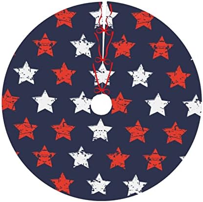American Flag Freedom Stars Tree Skirts Xmas Ornaments, National Tree Mat for Christmas Party Holiday All Occasions 36" - Image 4