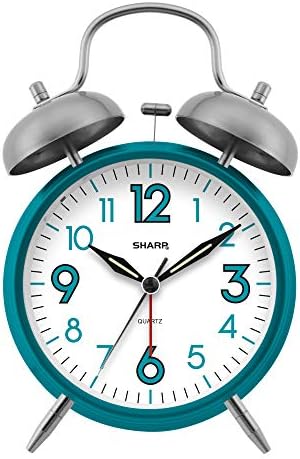 Sharp SPC851 Twin Bell Alarm Clock, Teal - Image 3