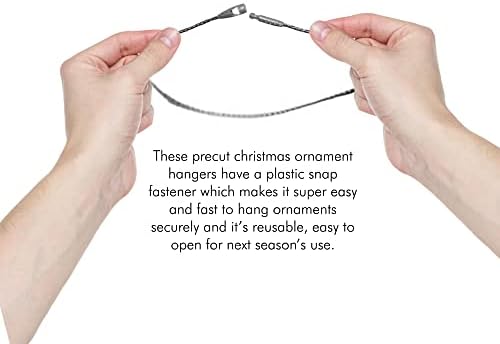 Christmas Tree Ornament String Hooks - Silver Easy Snap Ribbon 200 Pk - Image 5