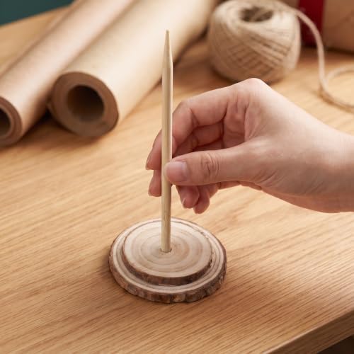 Wakauto 4pcs Mini Tabletop Christmas Tree Stand, Wood Craft Tree Holder - Image 5