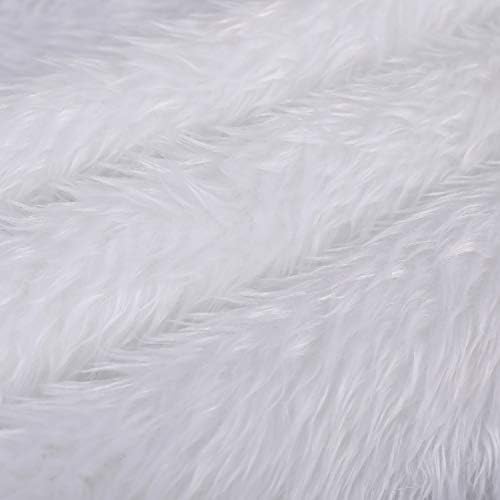Sattiyrch Faux Fur Christmas Tree Skirt 48",White Xmas Decorations for 8ft 9ft Christmas Tree (White, 48in) - Image 3