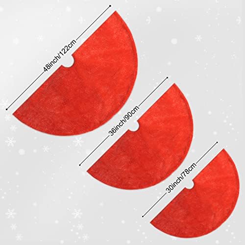 Christmas Tree Skirt 36 inch Red Faux Fur Soft Fluffy Ornaments Xmas Tree Skirts for Xmas Tree Ornaments and Party Holiday Decorations - Image 5