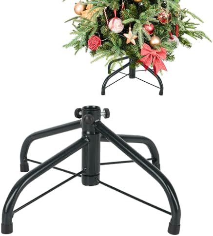 CCINEE Metal Christmas Tree Stand, Universal Folding Xmas Tree Stand 11.8 Inch Replacement Tree Stand Base for 2 Ft to 5 Ft Christmas Artificial Trees Fake Tree???Green by CCINEE
