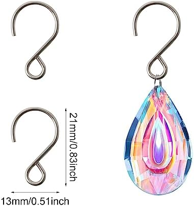 Honbay 200PCS Mini S Shape Hooks Stainless Steel Tiny Ornament Hooks Crystal Bead Curtain Hooks for Suncatchers Chandelier Crystal Lamps and Christmas Tree Decoration - Image 2