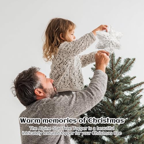Syhood 10 Inch Snowflake Christmas Tree Topper, Crochet Snowflake Decor - Image 3