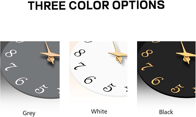 Wall Clock 14 Inch, Modern Wall Clocks Battery Operated, Silent Non Ticking Clock Decorative for Living Room, Office, Home, School (Gray)
