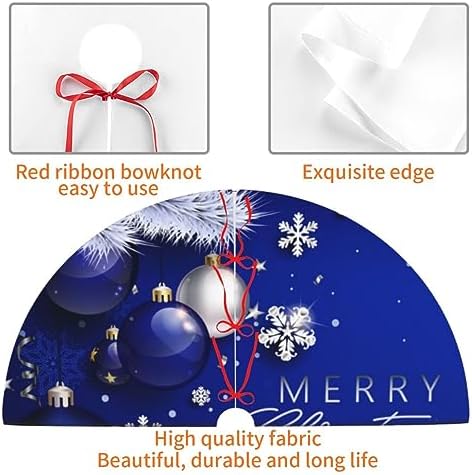 Christmas Tree Skirt Blue Ball Fir Branch Snowflake 36 Inch for Xmas New Year Nightmare Before Christmas Decorations Lobby Home - Image 3