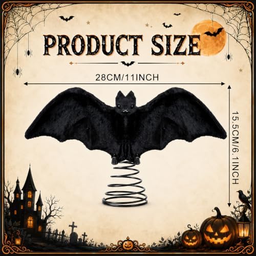 Suncalla 11 Inch Halloween Bat Tree Topper, Spooky Christmas Tree Topper - Image 6