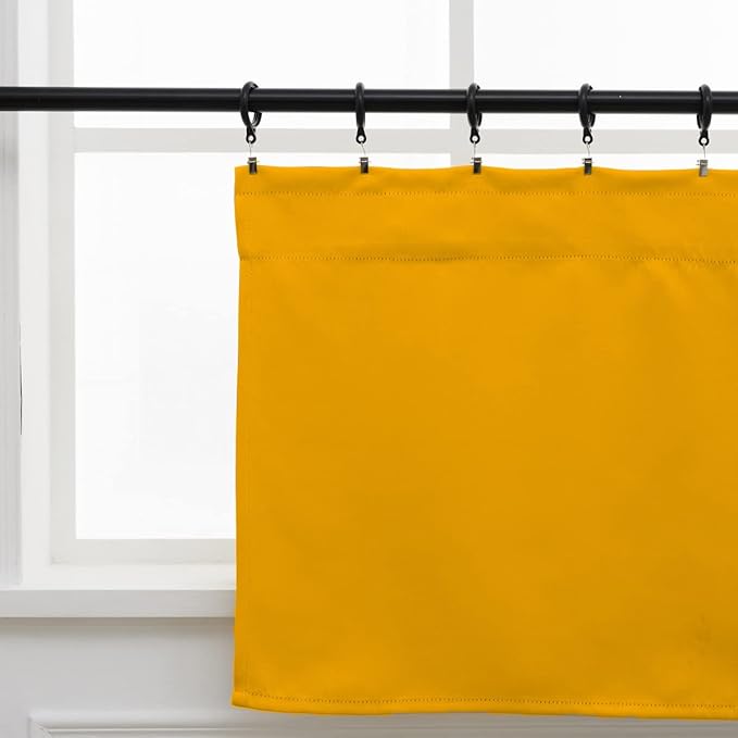 Pickluc Cafe Curtain (Half Window Tier Curtain) 36 Inches Length, Rod Pocket Kitchen Curtain, Short Blackout Curtain for Small Window, 30" Wide and 36" Long, Mustard Yellow, 2 Panels