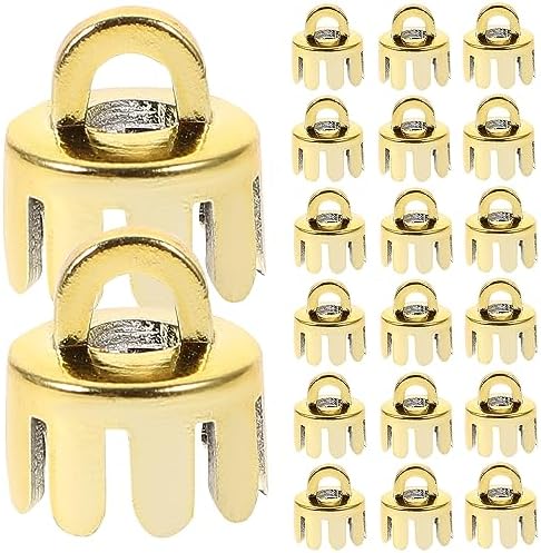 Tofficu Round Christmas Ornament Caps Replacement 12pcs 1.2cm Plastic Christmas Hangers Caps for Christmas Tree Ceramic Glass Porcelain Christmas DIY Decoration Golden by Tofficu