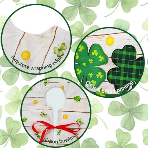 48 Inch St. Patricks Day Tree Skirt Mat Short Plush Green Shamrock Tree Skirts for Indoor Outdoor St. Patricks Day Tree Decoration(Green Shamrock) - Image 5