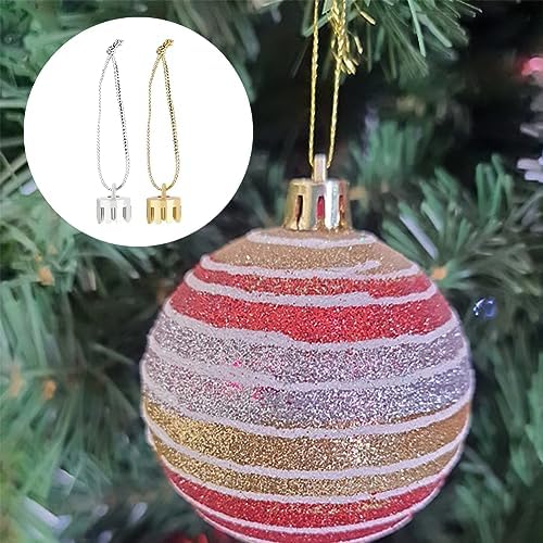 WEBEEDY 400pcs Christmas Ornament Topper Caps Gold and Silver Ornament Caps Hanger Replacement with Hanger Strings Cord Set for Christmas Tree Decorations DIY Crafts - Image 6