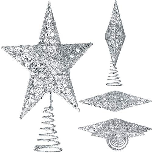 Blulu Christmas Star Tree Topper Small Christmas Treetop - Image 2