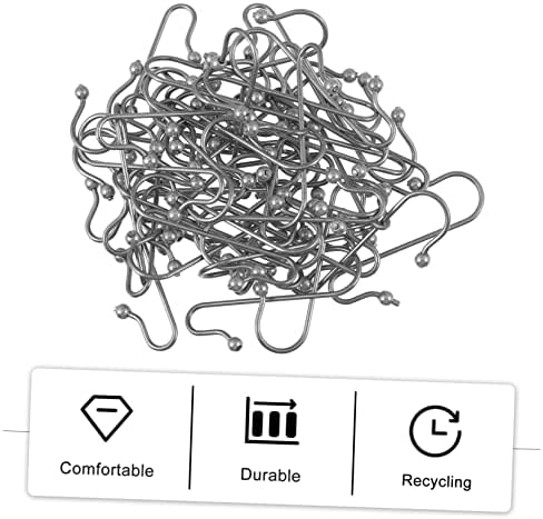LABRIMP 40pcs Xmas Hanging Hooks Bead Design Multi-Functional Metal Hooks for Christmas Decorations Punch Installation for Baubles and Ornaments Material - Image 3