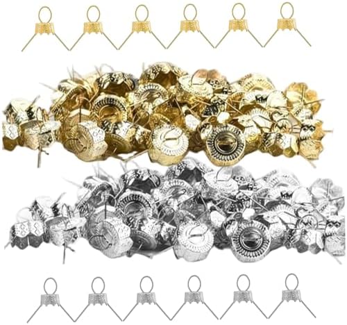 Ornament Caps 100Pcs Secure Metal Christmas Ornament Hooks Replacement Hangers for Christmas Tree, Porcelain, Ceramic or Glass Decoration, 20mm, Golden - Image 4