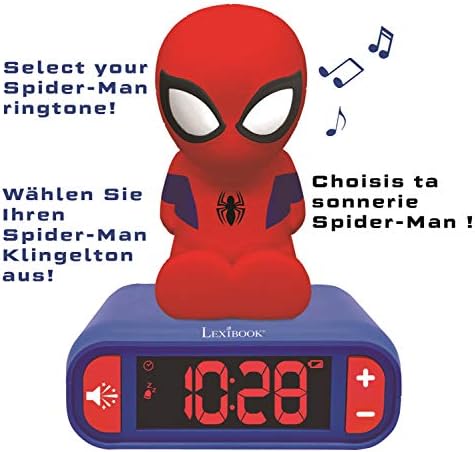 LEXiBOOK, Spider-Man Nightlight Alarm Clock, RL800SP - Image 4