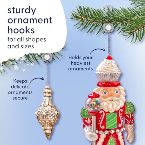 ORNAMENT ANCHOR Ornament Hooks for Hanging Christmas Decorations - No-Slip Hanging Hooks for Xmas - Heavy Duty Christmas Tree Ornaments Hanger Hooks for Small & Large Ornaments (Green, 24 Count) - Image 3