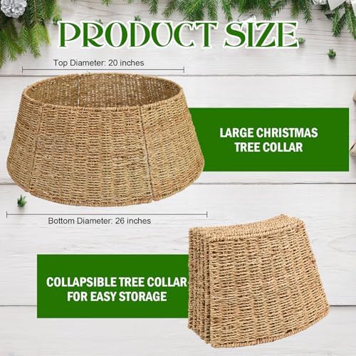 Rocinha Rattan Christmas Tree Collar Basket - Rustic Handcrafted Tree Ring - Image 2