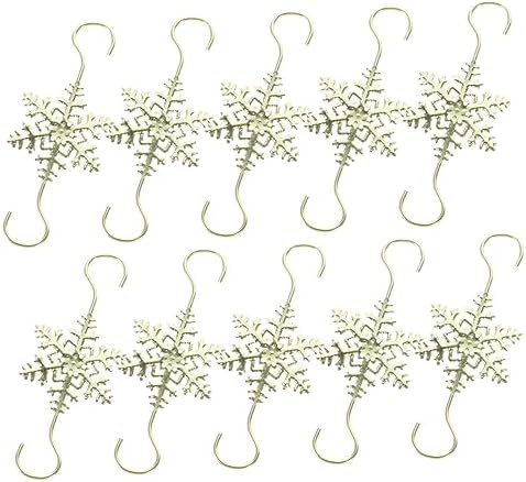 10pcs Christmas Snowflake Hooks Mantel Hangers for Stockings and Ornaments Punch Fireplace Decoration for Holiday Displays by LIFKICH