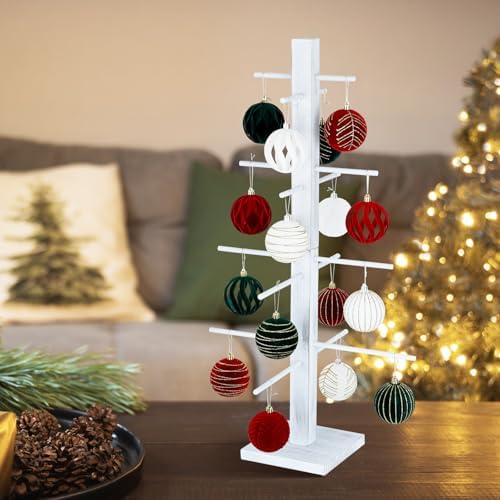 32 Inch Christmas Ornament Display Tree Centerpieces for Tables Ornament Tree Stand Holder Tabletop Artificial Tree for Wedding Anniversary Birthday Farmhouse Party Home Decor - Image 5
