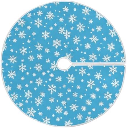 Light Blue Snowflakes Christmas Tree Skirt Large Xmas Tree Skirts Decorations 48 in Burlap Tree Mat Cover for 4 ft Trees Holiday Party by BOENLE-WELCOMEYOURCOMING