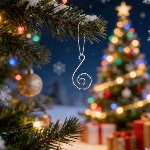 50pcs Silver Hooks for Christmas Tree Decoration Multifunctional Wrought Iron Hangers for Ornaments and Wreaths Easy to Install Heavy-Duty Design - Image 5