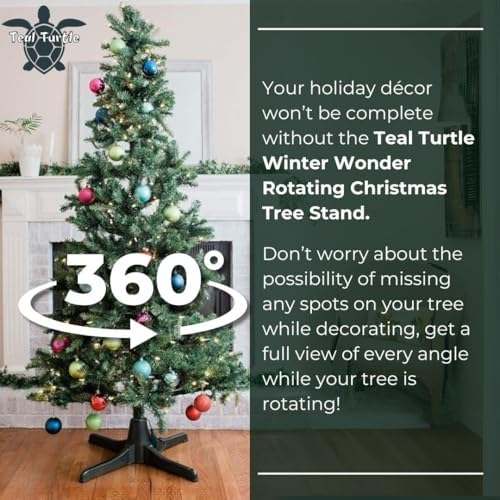 Teal Turtle Winter Wonder Rotating Christmas Tree Stand for Artificial Trees - Image 6