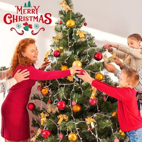 JUNEBRUSHS 600Pcs Christmas Ornament Hooks, Ornament Hangers with Snap Ornament String for Christmas Tree Holiday Party Hanging Decorations Ropes Easy and Fast Locking (Green) - Image 5