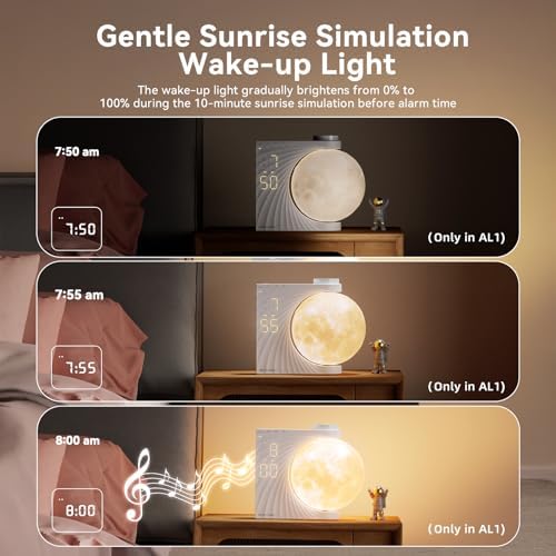 Sunrise Alarm Clocks for Heavy Sleepers Moon Lamp for bedrooms - Image 4