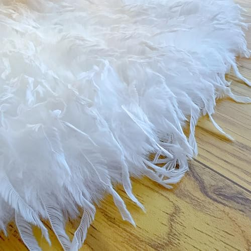White Feathers Plush Christmas Tree Skirt Soft Fluffy Faux Fur Xmas Tree Skirt 24 Inch for Christmas Holiday Party Decorations - Image 4