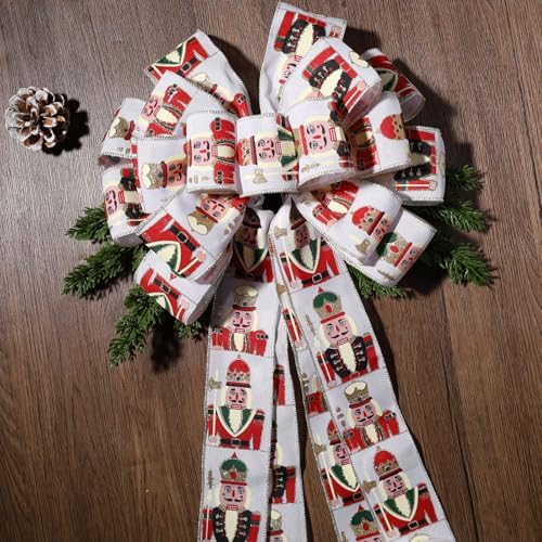 LaRibbons Large Nutcracker Christmas Tree Topper Bow - Image 3