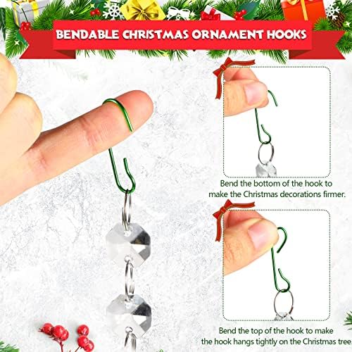 Hotop 120 Pcs Halloween Ornament Hooks Green Ornament Hangers - Image 6