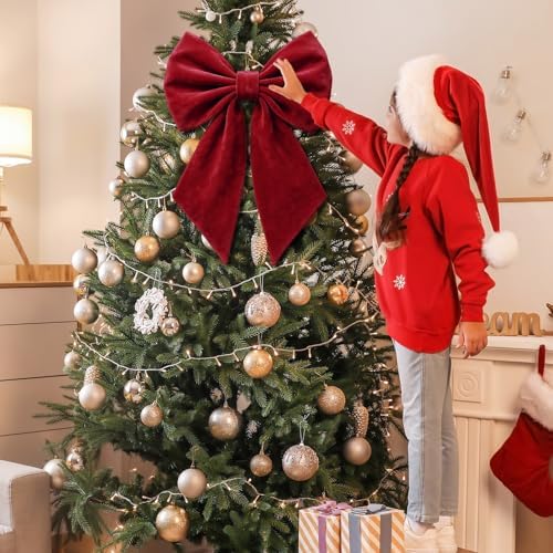 Janinka Bergendy Christmas Tree Topper Bow 22" Big,Velvet - Image 4