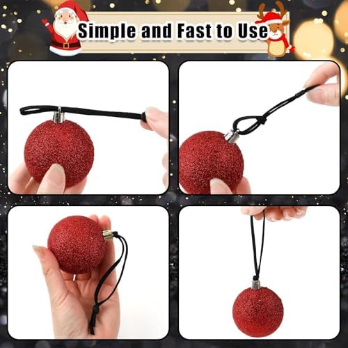 JUNEBRUSHS 150Pcs Black Ornament String for Christmas Tree, Adjustable Ribbon Hangers Christmas Ties String Ribbon Loops for Ornament Hanging Tree Decorations - Image 4