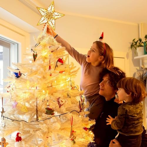 Brightown Christmas Tree Topper Star Lighted Plug in Christmas Tree Star Topper - Image 3