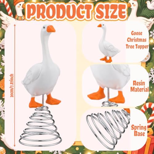 Gejoy Goose Tree Topper Christmas Tree Decoration - Image 2