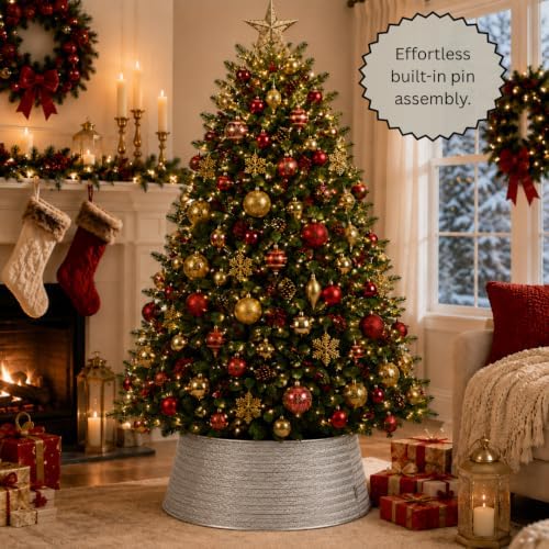 Inside Out Home Christmas Tree Skirt, Xmas Metal Tree Collar 27 Inch Diameter Base, Christmas Large Collar for Real or Artificial Tree, Xmas Decorations - Image 6