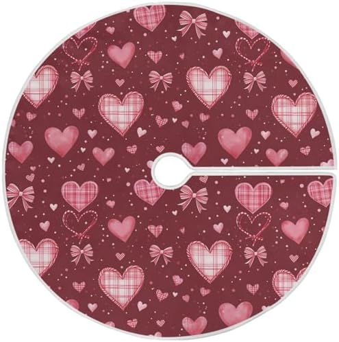 Valentine's Day Tree Skirt 36" Sweet Candy Hearts Pink Christmas Tree Skirts Mother's Day Xmas Mat for Holiday Festival Party Wedding Decor by Pfrewn