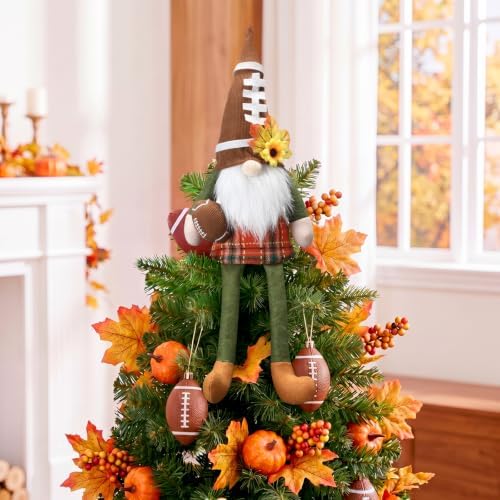 Soulchen 17.7 Inch Fall Football Gnome Tree Topper, Nordic Tomte Plush by Soulchen