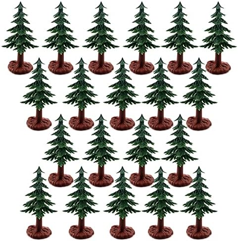 20 PCS Christmas Tree Cake Topper Evergreen Trees Pine Tree Figurines Village Christmas Trees Miniature Trees for Xmas Decor by FAZHBARY