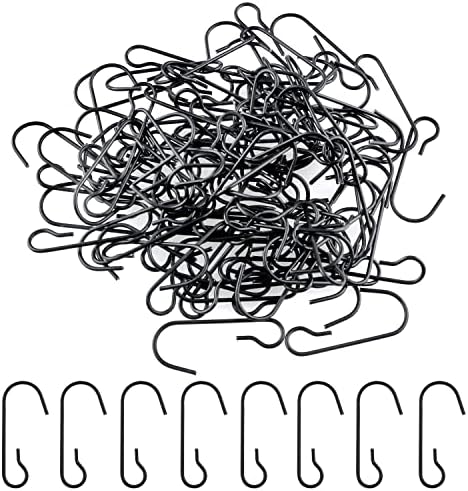 Ornament Hook 100PCS Black Christmas Ornament Hooks Bendable Metal Wire Hanging Hooks for Christmas Tree Halloween Party Ball Decor, Christmas Ornament Hangers by ZZLZX