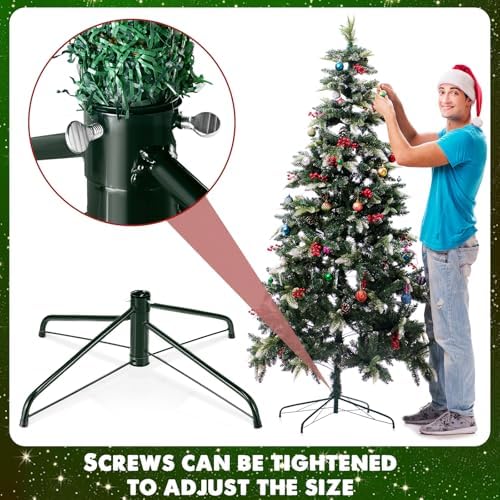 Roowest Folding Christmas Tree Stand Artificial Xmas Tree Base Holder Replacement Metal Tree Base for Artificial Christmas Tree(Green, 20 Inch) - Image 6