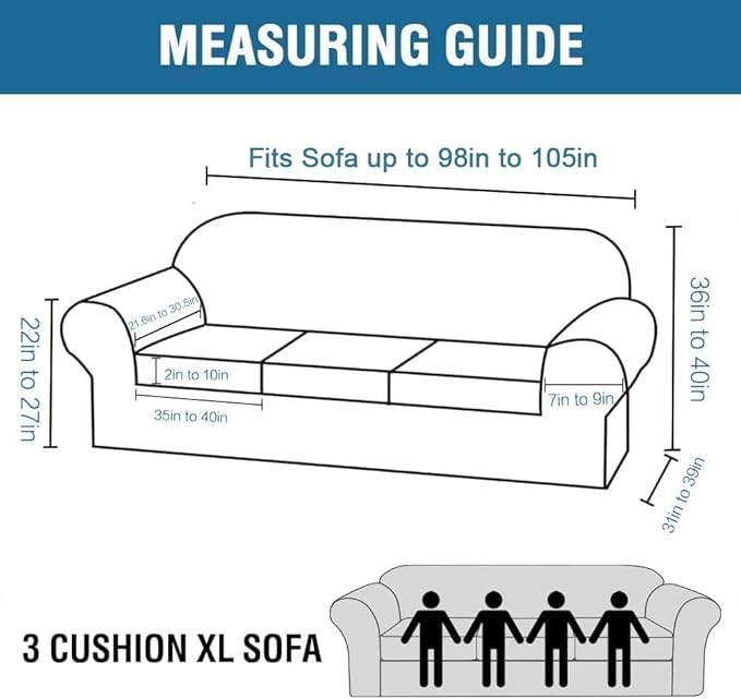 H.VERSAILTEX Velvet 4 Piece High Stretch Sofa Slipcover Sofa Cover Furniture Protector Form Fit Luxury Thick Velvet Extra Large Sofa Cover for 3 Cushion Couch Width Up to 105 Inch (XL Sofa, Navy)