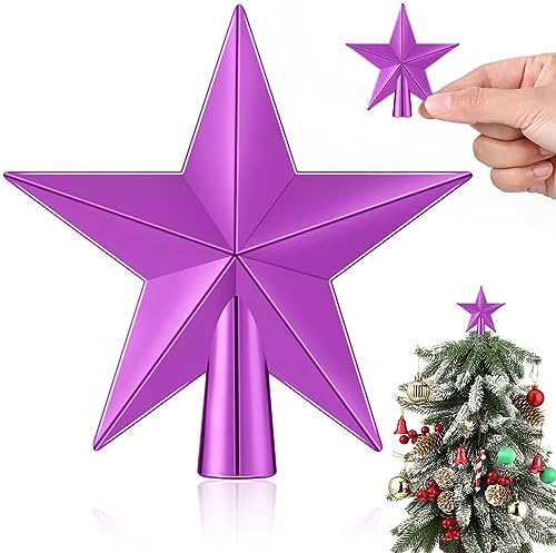 Hanaive Christmas Tree Topper Mini Star Small, Purple, 2.36 Inch, Plated by Hanaive