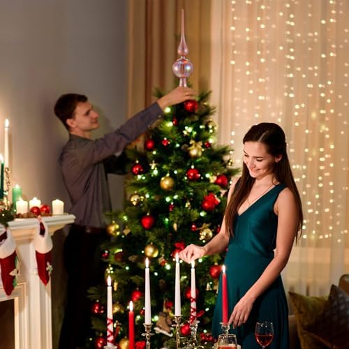 Gejoy 12" Mercury Glass Christmas Tree Topper,Classic,Glitter - Image 6