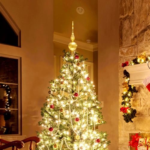 Gejoy 12" Mercury Glass Christmas Tree Topper,Classic,Golden - Image 5